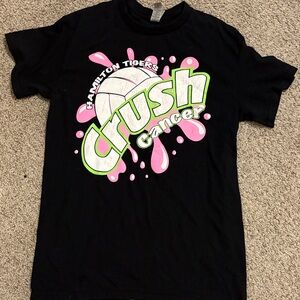 Gildan Black Kids Tee with Pink and Green Graphic